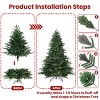 Green Artificial Christmas Tree with PE/PVC Mixed Branches, Warm White LED Lights, Fireproof PVC Material, Hinged Foldable Design with Sturdy Base - 4 of 4