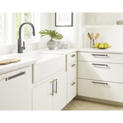 Overton Brushed Gold and Black Chrome Cabinet Bar Pull