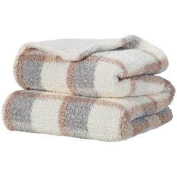 50"x60" Faux Fur Plaid Curly Indoor Throw Blanket - Mina Victory