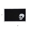 HomeRoots 24" X 36" Black And White Coir Skull Outdoor Halloween Door Mat - 3 of 4
