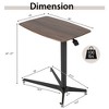 Costway Mobile Standing Desk Pneumatic Adjustable Overbed Table Rolling Laptop Cart - 3 of 4