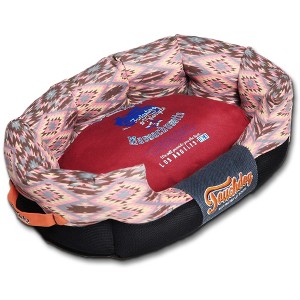 Touchdog 70s Vintage-Tribal Ultra-Plush Rectangular Rounded Dog Bed - 1 of 4