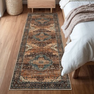 Area Rugs for Living Room, Non-Slip Soft Washable Rug with Vintage Medallion Pattern, Rug for Ding Room Home Office - 1 of 4
