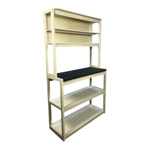 FONTOI 39.37" 5-Tier Bakers Rack for Kitchen with Storage, Coffee Bar, Kitchen Shelves, Black White, 15.75"*66.93"*39.37" - 1 of 4