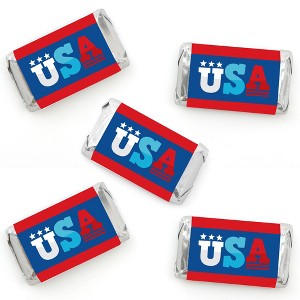 Big Dot of Happiness Firecracker 4th of July - Mini Candy Bar Wrapper Stickers -  Party Small Favors - 40 Count - 1 of 4