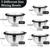 Itopfox Stainless Steel Mixing Bowls with Visible Airtight Lids, 10-Piece Nesting Set for Kitchen Prepping & Storing Food - 2 of 4