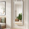 VECELO Jewelry Cabinet, Wall/Door Mounted Lockable Full-Length Mirrored Jewelry Cabinet, Interior Mirror and Makeup Light, White - 4 of 4