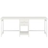 Vynxaria 79-Inch Two Person Computer Desk with Drawers & Storage Shelves, Double Workstation with Hooks for Home Office - 2 of 4