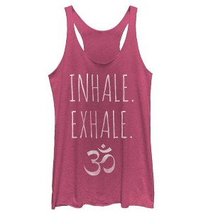 Women's CHIN UP Inhale Exhale Yoga Racerback Tank Top - 1 of 3