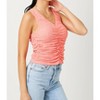 Women's Floral Ruched Tank Top - mystree - 2 of 4