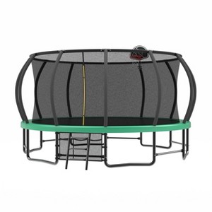 Okak 10/15FT Kids Trampoline with Basketball Hoop, Outdoor Trampolines with Secure Net and Ladder, Rebounder for Yard, Patio - 1 of 4