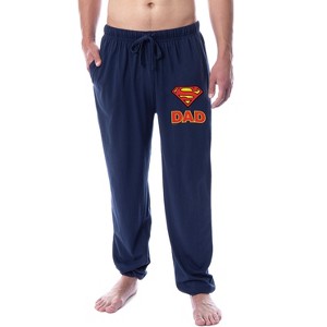 DC Comics Mens' Superman Super Dad Character Father's Day Sleep Jogger Pajama Pants Blue - 1 of 3