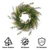 Front Door Wreath and Storage Bag – 21-Inch Artificial Fern Wreath and Zippered Tote with Handles – Farmhouse Greenery Décor by Pure Garden - 3 of 4