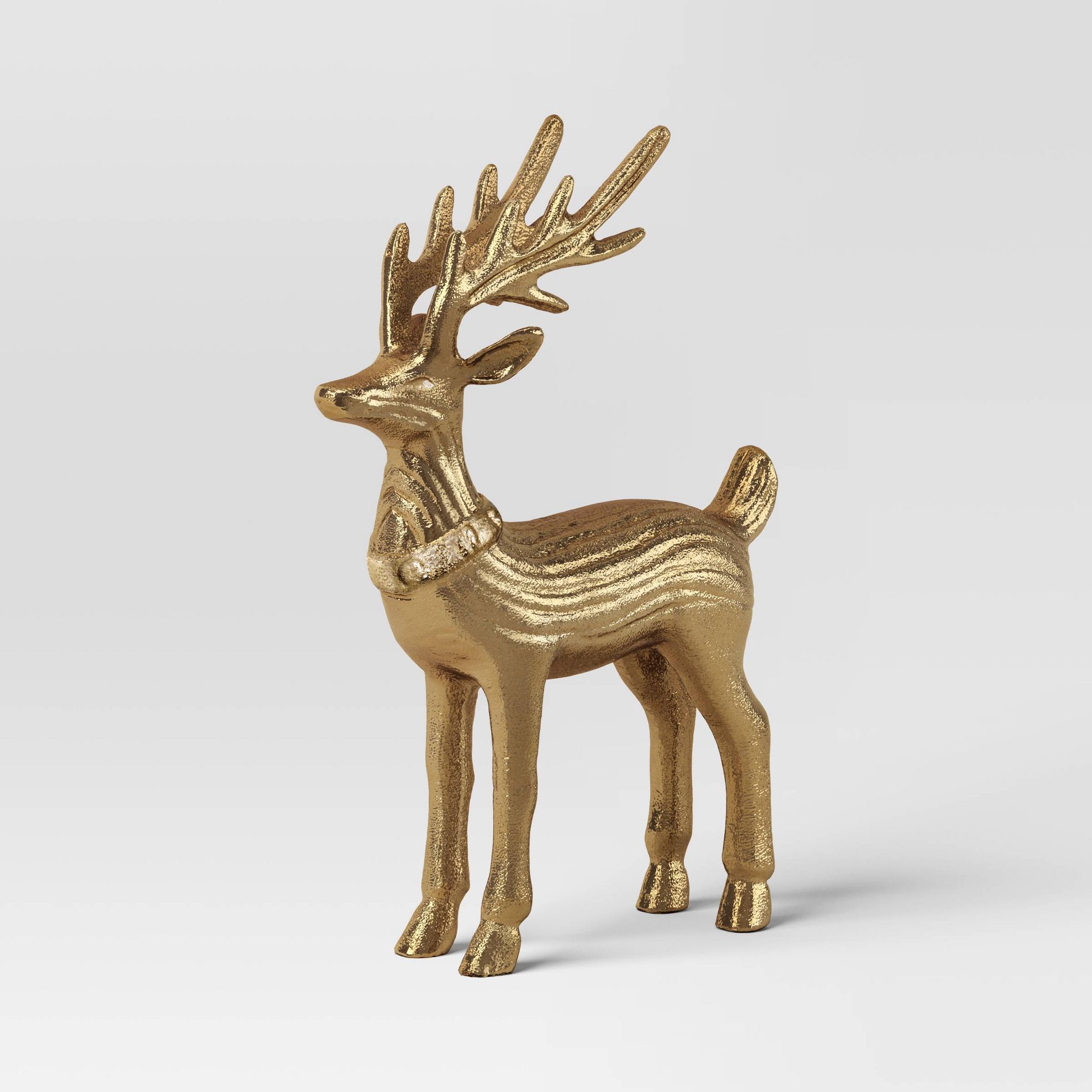 Christmas Metal Standing Deer Gold - Threshold™