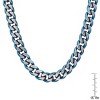 Steeltime 24" two tone stainless steel and blue ip cuban link chain necklace - 3 of 4