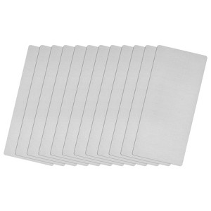 Unique Bargains Stainless Steel DIY Laser Printing Office Engraving Blank Card 12 Pcs - 1 of 4
