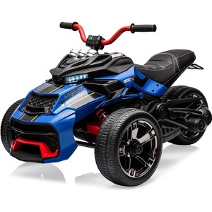12V Kids Electric Ride on Truck Car Remote Control, 7MPH, 2 Speeds, 2x55W Motor, LED Lights, Music, USB & EVA Tires, Gift for Boy Girl - 1 of 4