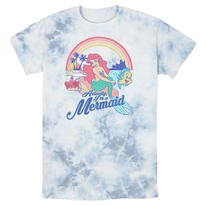 Men's The Little Mermaid Ariel Actually I'm a Mermaid Rainbow T-Shirt - 1 of 4