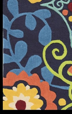 Handmade Blue Tufted Synthetic 5' x 7' Area Rug