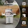 R.W.FLAME 4-Burner Propane Gas Grill, 32,000 BTU Stainless Steel BBQ with Lid, Wheels & Side Shelves for Outdoor Cooking, Patio, Garden & Camping - 4 of 4