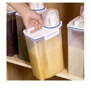 Food Storage Container with Transparent Body, White Measuring Cup Lid and Handle - 2.5L 2-Pack - 1 of 1