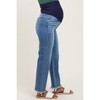 Pinkblush Blue Frayed Hem Ankle Straight Leg Maternity Jeans - 4 of 4