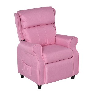 Wood Adjustable Reclining Kids Chair with Footrest and Side Pockets - 1 of 4