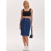 INSPIRE CHIC Women's Denim Button Down Pockets Western Bodycon Midi Jean Skirts - 3 of 4