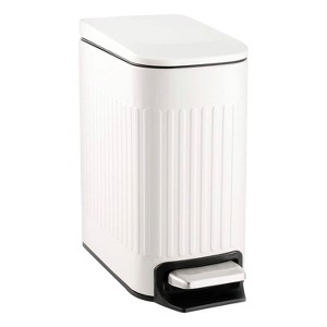 Aoibox Slim Bathroom Trash Can with Lid Soft Close, Stainless Steel Small Garbage Can with Removable Inner Bucket, Step Pedal, Wastebasket for Room - 1 of 4