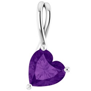 Pompeii3 2ct Amethyst Women's Heart Pendant in 14k Gold Necklace 6mm Tall - 1 of 4