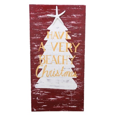 Beachcombers Have A Very Beachy Xmas Sign 15 x 30 x 1 Inches.