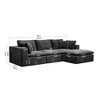 108.3'' Plush Corduroy Modular Sectional Sofa with 4PC Free Combination and Chaise, No-Assembly Design - 4 of 4