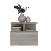 Vynxaria Floating Nightstand 12"H, Wall Mounted with Single Drawer and 2-Tier Shelf, Concrete Gray - 4 of 4