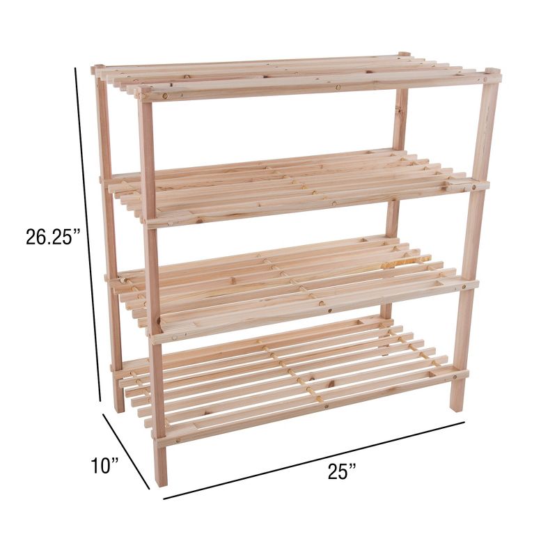 Hastings Home 4-Tier Space-Saver Wood Shoe Rack and Storage Shelves, 2 of 5