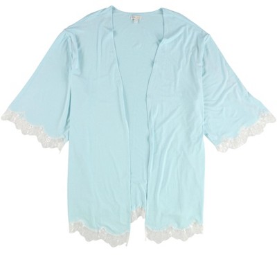 P.J. Salvage Womens Lace Trim Open Front Robe