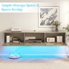 AMERLIFE Floating TV Stand with LED Lights and Power Outlet for TVs Up to 80" - 3 of 4