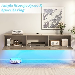AMERLIFE Floating TV Stand with LED Lights and Power Outlet for TVs Up to 80" - 1 of 3