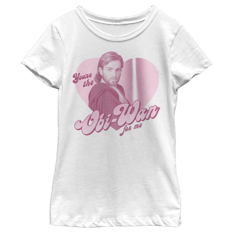 Girl's Star Wars Valentine's Day You're the Obi-Wan for Me T-Shirt, 1 of 5