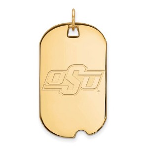 Black Bow Jewelry 10k Yellow Gold Oklahoma State Cowboys NCAA Large Pendant - 1 of 3