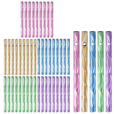 Unique Bargains Aluminum Durable Multipurpose DIY Wind Chime Tubes 3 x 0.2 Inch Green Blue Yellow Purple Pink 50-Pack