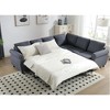 104" L-Shaped Pull Out Sleeper Sofa Bed, 2 in 1 Sectional Couch with Rivet Trim, 6-Seater Convertible Sofa for Living Room, Easy Assembly - 4 of 4