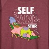 Women's - SpongeBob SquarePants - Self Care Star Lightweight French Terry Wide Neck Long Sleeve Shirt - 2 of 4