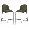 Metal Bar Stools Set of 2 with Upholstered Seat & Antique Bronze Frame, 29" Bar Height Chairs for Kitchen Island or Dining Room-3irtyhousy - 3 of 4