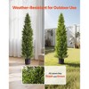 60-Inch Artificial Topiary Cedar Trees, UV-Resistant Faux Outdoor Plants with Realistic PE Leaves for Front Porch, Patio, or Indoor Decor - 3 of 4