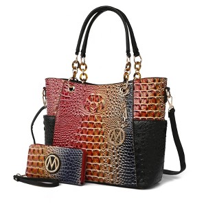 MKF Collection Bonita Crocodile Embossed Tote handbag with Wallet by Mia K - 1 of 4
