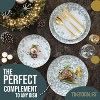 Trendables Plastic Dinnerware Set Blue Rose Design Party Plate with Gold Rim Dessert Plate & Heavy Duty Plastic Plate - 2 of 4