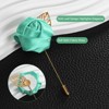 Unique Bargains Mens Golden Leaf Rose Lapel Boutonnieres Pin for Wedding 12 Pcs - 2 of 4