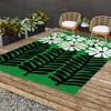 Modern Tropical Mod Flower Garden Black White Outdoor Rug - Deny Designs - 3 of 4