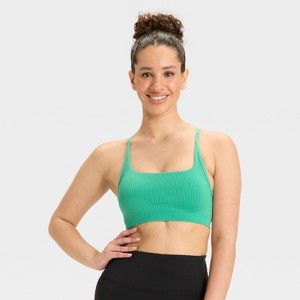 Women's Seamless Ribbed Light Support Sports Bra - All In Motion™ - 1 of 3