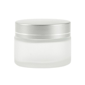 Unique Bargains Elegant Frosted Cream Glass Bottle for Bathroom 1 Pc - 1 of 4